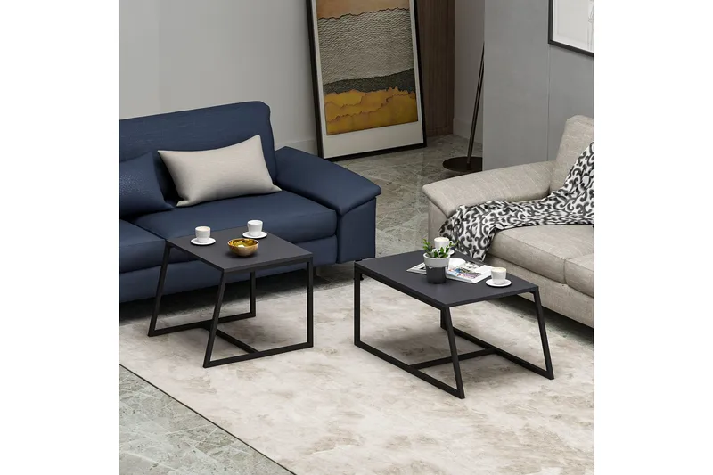 Minimal Soffbord 75x50 cm Svart - Hanah Home - Möbler - Bord & matgrupp - Soffbord