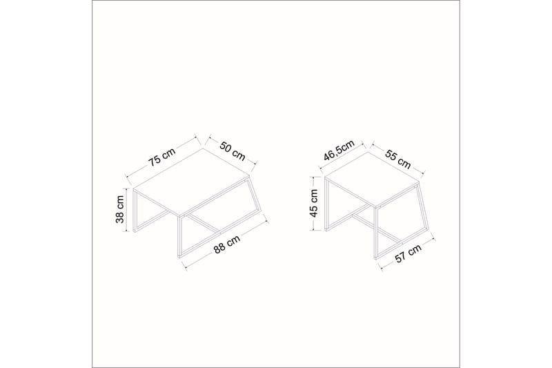 Soffbord Minimal 75x50 cm Vit - Hanah Home - Soffbord