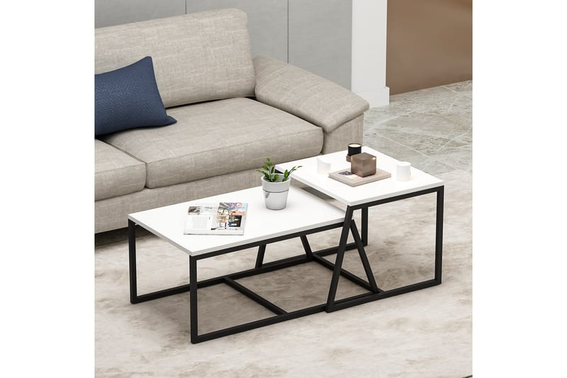 Soffbord Minimal 75x50 cm Vit - Hanah Home - Soffbord