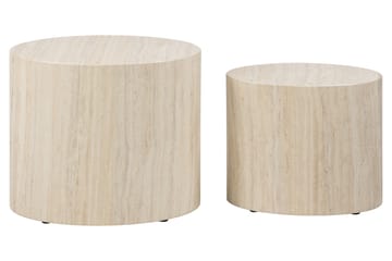Mirol 33x48 cm Ovalt Soffbord i Sten - Beige - Möbler - Bord & matgrupp - Soffbord