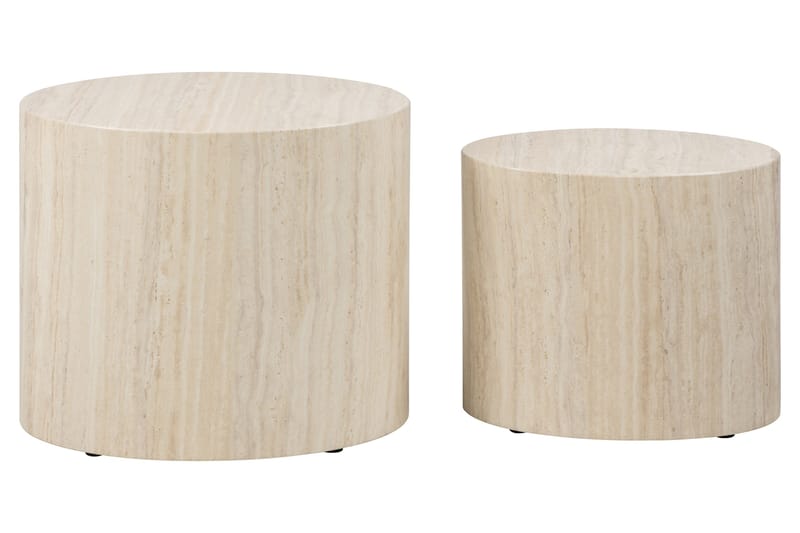 Mirol 33x48 cm Ovalt Soffbord i Sten - Beige - Möbler - Bord & matgrupp - Soffbord