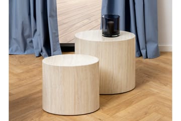 Mirol 33x48 cm Ovalt Soffbord i Sten - Beige - Möbler - Bord & matgrupp - Soffbord