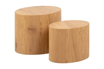 Mirol Satsbord 48 cm Ovalt Soffbord i Ek - Brun - Möbler - Bord & matgrupp - Soffbord