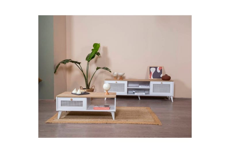 Soffbord Mjudi Vit / Ek - Vit / Ek - Möbler - Bord & matgrupp - Soffbord