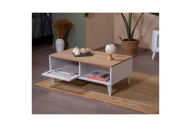 Soffbord Mjudi Vit / Ek - Vit / Ek - Möbler - Bord & matgrupp - Soffbord