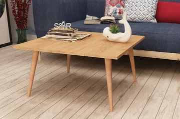 Mod Design Rektangulärt Soffbord 80 cm i Trä med Koniska Ben - Brun - Möbler - Bord & matgrupp - Soffbord