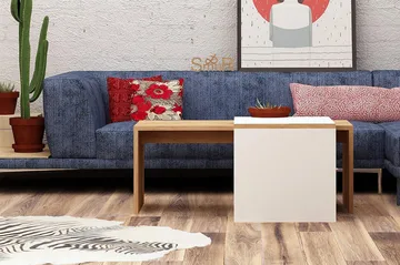 Mod Design Satsbord 90 cm 2 Bord - Trä/Vit - Möbler - Bord & matgrupp - Soffbord