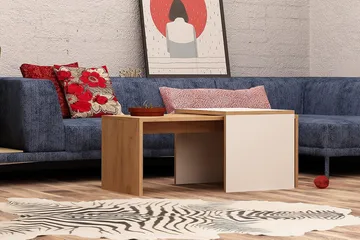 Mod Design Satsbord 90 cm 2 Bord - Trä/Vit - Möbler - Bord & matgrupp - Soffbord