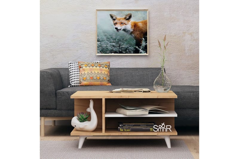 Mod Design Soffbord 80 cm med Förvaring Hyllor - Trä/Vit - Möbler - Bord & matgrupp - Soffbord - Soffbord med förvaring