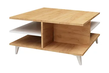Mod Design Soffbord 80 cm med Förvaring Hyllor - Trä/Vit - Möbler - Bord & matgrupp - Soffbord - Soffbord med förvaring