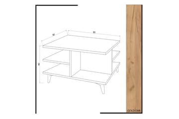 Mod Design Soffbord 80 cm med Förvaring Hyllor - Trä/Vit - Möbler - Bord & matgrupp - Soffbord - Soffbord med förvaring