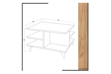 Mod Design Soffbord 80 cm med Förvaring Hyllor - Trä/Vit - Möbler - Bord & matgrupp - Soffbord - Soffbord med förvaring