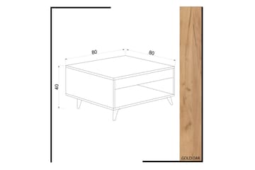 Mod Design Soffbord 80 cm med Förvaring Låda + Hylla - Trä/Vit - Möbler - Bord & matgrupp - Soffbord - Soffbord med förvaring