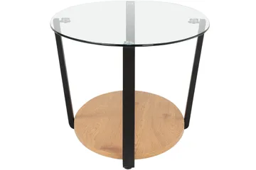 Mohaklo 110x60 cm Ovalt Soffbord med Förvaring i Glas med Metallben - Klar - Möbler - Bord & matgrupp - Soffbord - Soffbord med förvaring