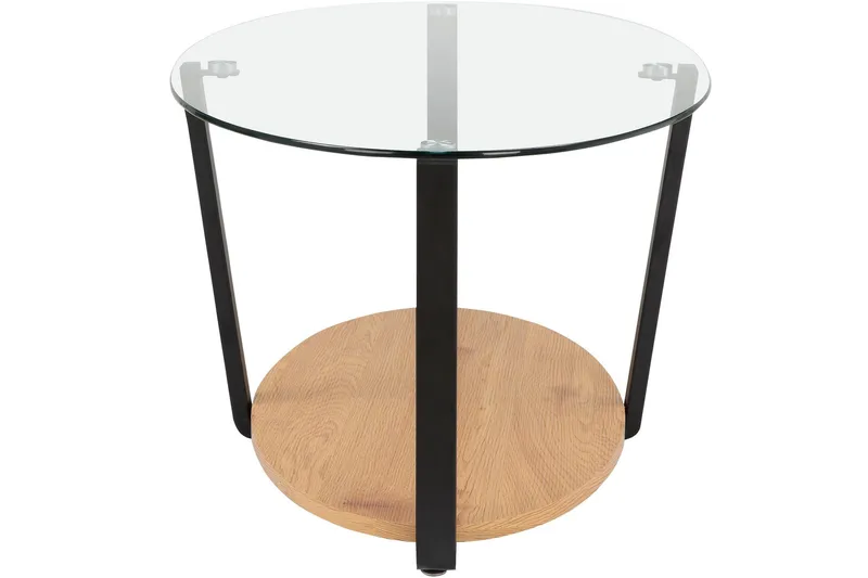 Mohaklo 110x60 cm Ovalt Soffbord med Förvaring i Glas med Metallben - Klar - Möbler - Bord & matgrupp - Soffbord - Soffbord med förvaring