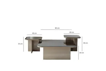 Moosonee Rektangulärt Soffbord 80 cm i Glas med Metallunderrede - Bronsbrun - Möbler - Bord & matgrupp - Soffbord