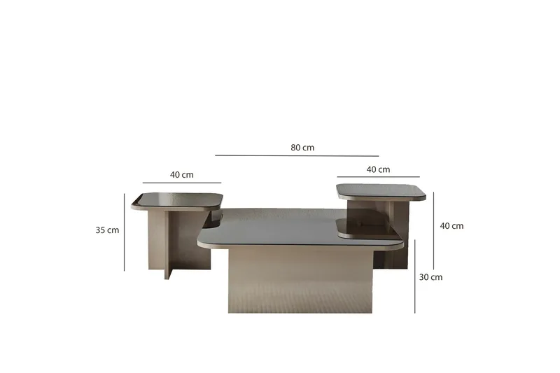 Moosonee Rektangulärt Soffbord 80 cm i Glas med Metallunderrede - Bronsbrun - Möbler - Bord & matgrupp - Soffbord