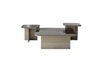 Moosonee Rektangulärt Soffbord 80 cm i Glas med Metallunderrede - Bronsbrun - Möbler - Bord & matgrupp - Soffbord
