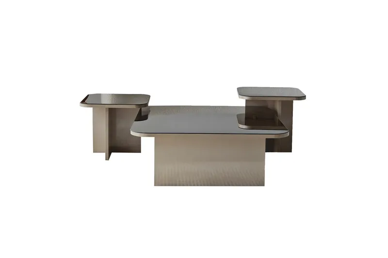 Moosonee Rektangulärt Soffbord 80 cm i Glas med Metallunderrede - Bronsbrun - Möbler - Bord & matgrupp - Soffbord