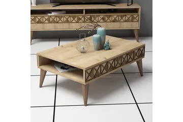 Muennink Soffbord 90 cm med Förvaring Hylla - Ekfärg - Möbler - Bord & matgrupp - Soffbord - Soffbord med förvaring