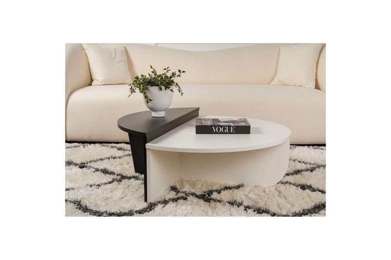 Soffbord Mukund Trä Vit Trä Svart - Trä Vit Trä Svart - Möbler - Bord & matgrupp - Soffbord
