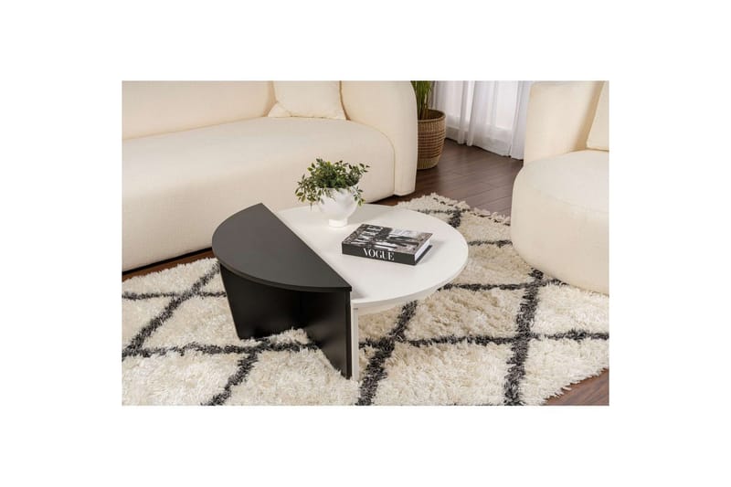 Soffbord Mukund Trä Vit Trä Svart - Trä Vit Trä Svart - Möbler - Bord & matgrupp - Soffbord