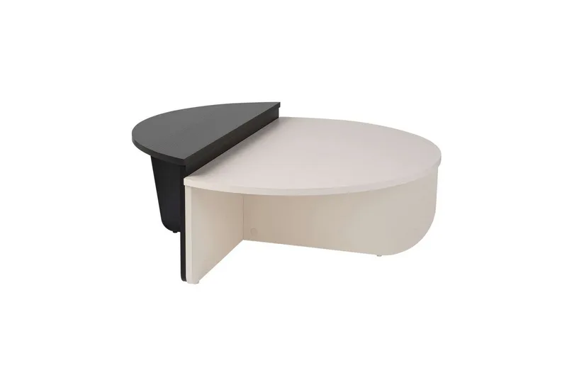 Soffbord Mukund Trä Vit Trä Svart, Trä Vit Trä Svart