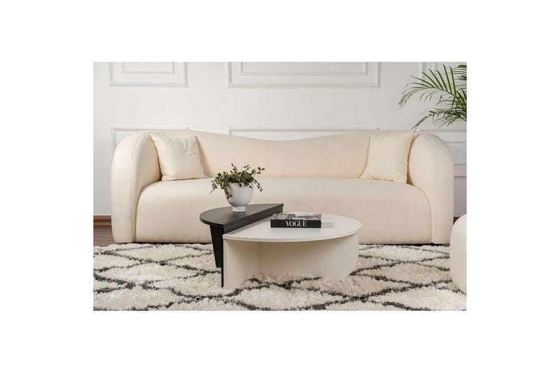 Soffbord Mukund Trä Vit Trä Svart - Trä Vit Trä Svart - Möbler - Bord & matgrupp - Soffbord