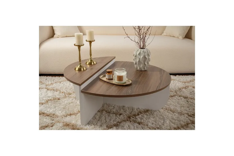 Soffbord Mukund Valnöt Vit - Valnöt Vit - Möbler - Bord & matgrupp - Soffbord
