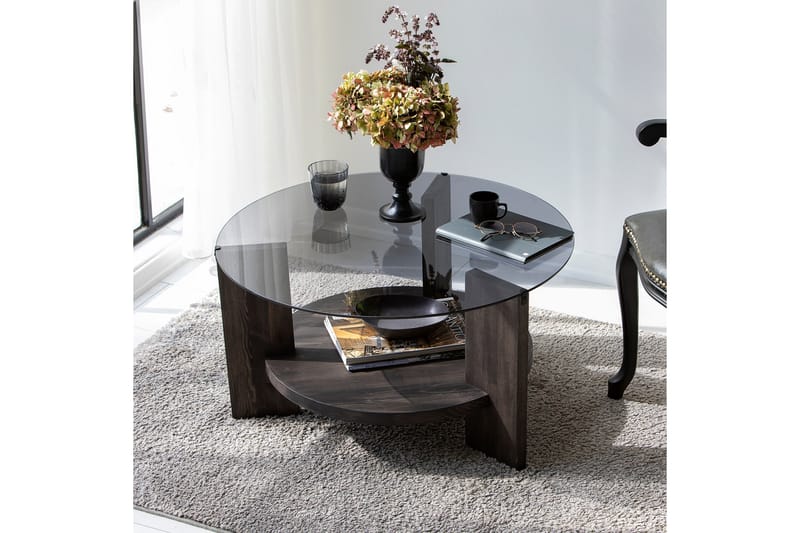 Soffbord Mumondo 75 cm Svart/Mörkbrun - Hanah Home - Möbler - Bord & matgrupp - Soffbord