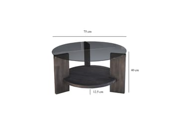 Soffbord Mumondo 75 cm Svart/Mörkbrun - Hanah Home - Möbler - Bord & matgrupp - Soffbord