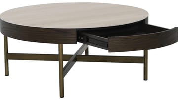 Soffbord Myrdal 90 cm - Travertintopp med bronsfärgade metallben - Möbler - Bord & matgrupp - Soffbord
