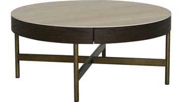 Soffbord Myrdal 90 cm - Travertintopp med bronsfärgade metallben - Möbler - Bord & matgrupp - Soffbord