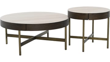 Soffbord Myrdal 90 cm - Travertintopp med bronsfärgade metallben - Möbler - Bord & matgrupp - Soffbord