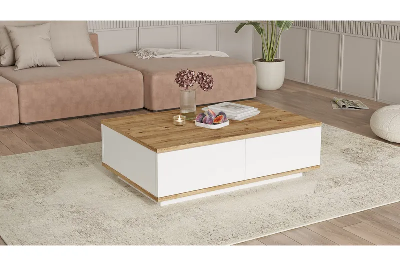 Najar Soffbord 90 cm - Brun/Vit - Möbler - Bord & matgrupp - Soffbord