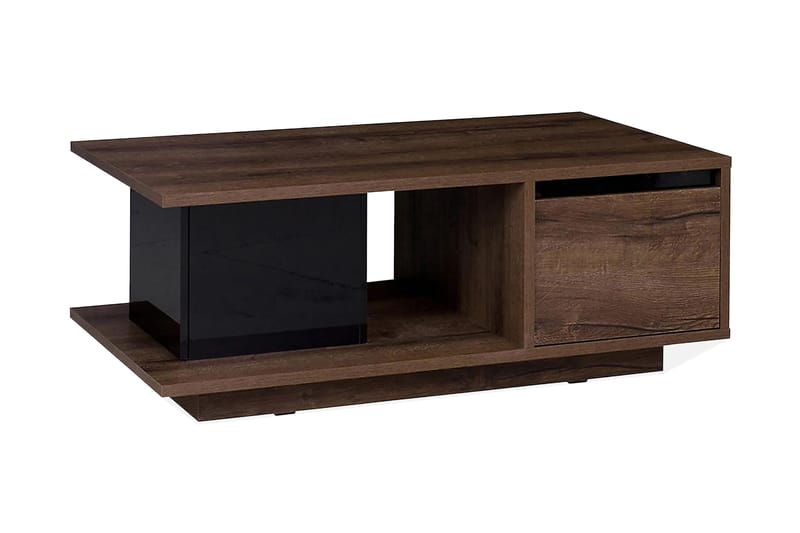 Najera Soffbord 120 cm med Förvaring, Valnötsbrun/Svart