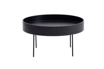 Nandan 80 cm Runt Soffbord i Mörkt Trä - Svart - Möbler - Bord & matgrupp - Soffbord