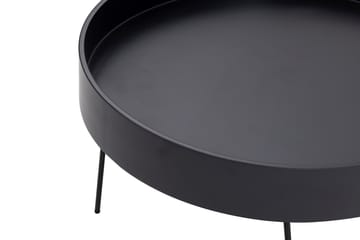 Nandan 80 cm Runt Soffbord i Mörkt Trä - Svart - Möbler - Bord & matgrupp - Soffbord