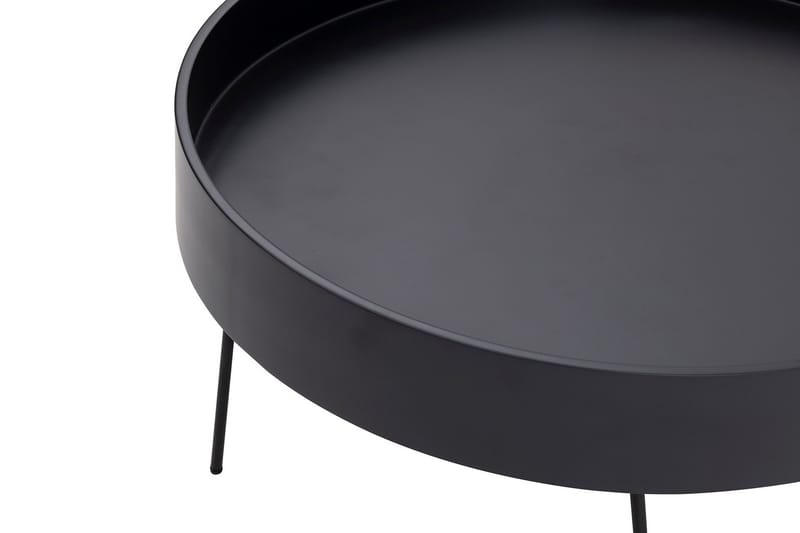 Nandan 80 cm Runt Soffbord i Mörkt Trä - Svart - Möbler - Bord & matgrupp - Soffbord