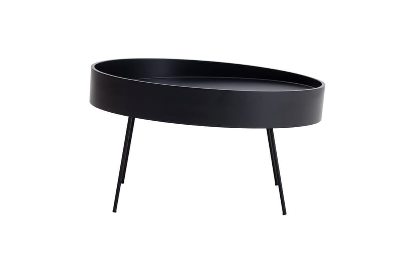 Nandan 80 cm Runt Soffbord i Mörkt Trä - Svart - Möbler - Bord & matgrupp - Soffbord