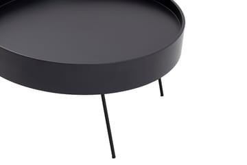 Nandan 80 cm Runt Soffbord i Mörkt Trä - Svart - Möbler - Bord & matgrupp - Soffbord