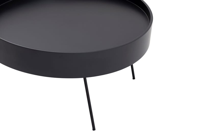 Nandan 80 cm Runt Soffbord i Mörkt Trä - Svart - Möbler - Bord & matgrupp - Soffbord