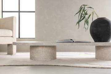 Narvik Travertin Ovalt Soffbord 190x60 cm - Beige / Ljus - Möbler - Bord & matgrupp - Soffbord