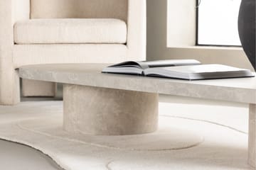 Narvik Travertin Ovalt Soffbord 190x60 cm - Beige - Möbler - Bord & matgrupp - Soffbord