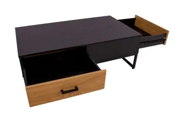 Nauerna Soffbord 110 cm med Förvaring 2 Lådor - Ekfärg/Svart - Möbler - Bord & matgrupp - Soffbord - Soffbord med förvaring