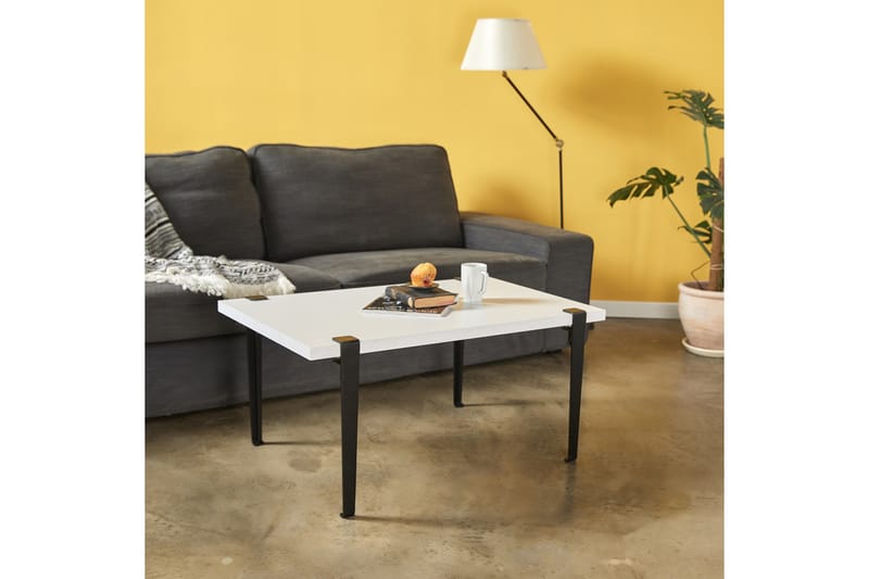 Soffbord Neda 90x60 cm Vit/Svart - Hanah Home - Möbler - Bord & matgrupp - Soffbord