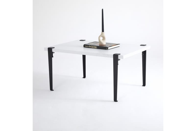 Soffbord Neda 90x60 cm Vit/Svart - Hanah Home - Möbler - Bord & matgrupp - Soffbord