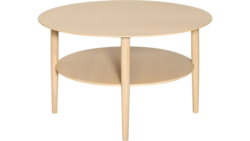Nevvik Soffbord Rund 85 cm - Vitpigmenterad - Möbler - Bord & matgrupp - Soffbord - Soffbord med förvaring