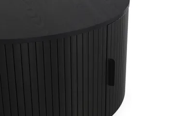 Noira Runt Soffbord 80 cm med Förvaring Ribbad - Svart / Trä - Möbler - Bord & matgrupp - Soffbord