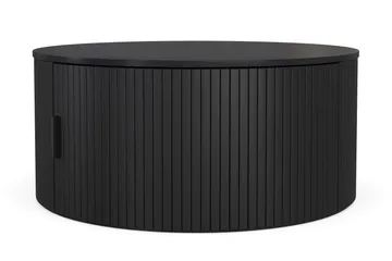 Noira Runt Soffbord 80 cm med Förvaring Ribbad - Svart / Trä - Möbler - Bord & matgrupp - Soffbord